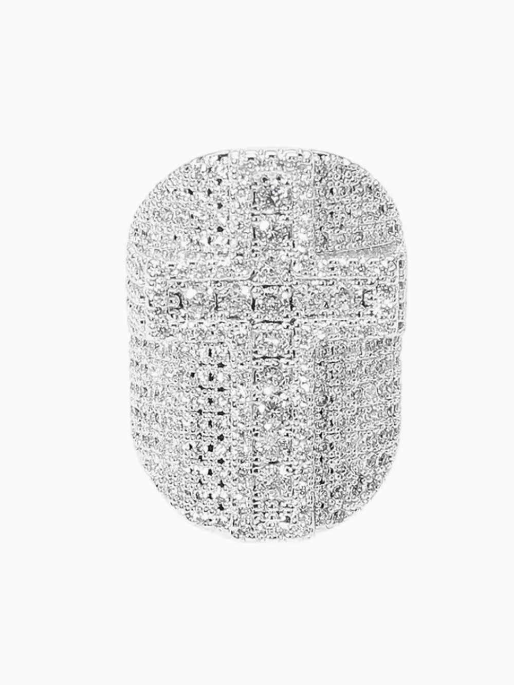 Pave Crystal Dome Statement Ring - Silver
